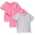 thumbnail image 1 of Marky G Apparel Baby and Toddler Short-Sleeve T-Shirts 100% Cotton Jersey Crew-Neck Tee, 12M, Raspberry/Raspberry/Heather(Pack of 3), 1 of 6