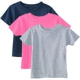 thumbnail image 1 of Marky G Apparel Baby and Toddler Short-Sleeve T-Shirts 100% Cotton Jersey Crew-Neck Tee, 18M, Navy/Raspberry/Heather(Pack of 3), 1 of 7