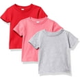 thumbnail image 1 of Marky G Apparel Baby and Toddler Short-Sleeve T-Shirts 100% Cotton Jersey Crew-Neck Tee, 24M, Hot Pink/Red/Heather(Pack of 3), 1 of 7