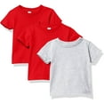 thumbnail image 1 of Marky G Apparel Baby and Toddler Short-Sleeve T-Shirts 100% Cotton Jersey Crew-Neck Tee, 6M, Red/Red/Heather(Pack of 3), 1 of 6