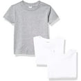 thumbnail image 1 of Marky G Apparel Baby and Toddler Short-Sleeve T-Shirts 100% Cotton Jersey Crew-Neck Tee, 6M, White/White/Heather(Pack of 3), 1 of 6