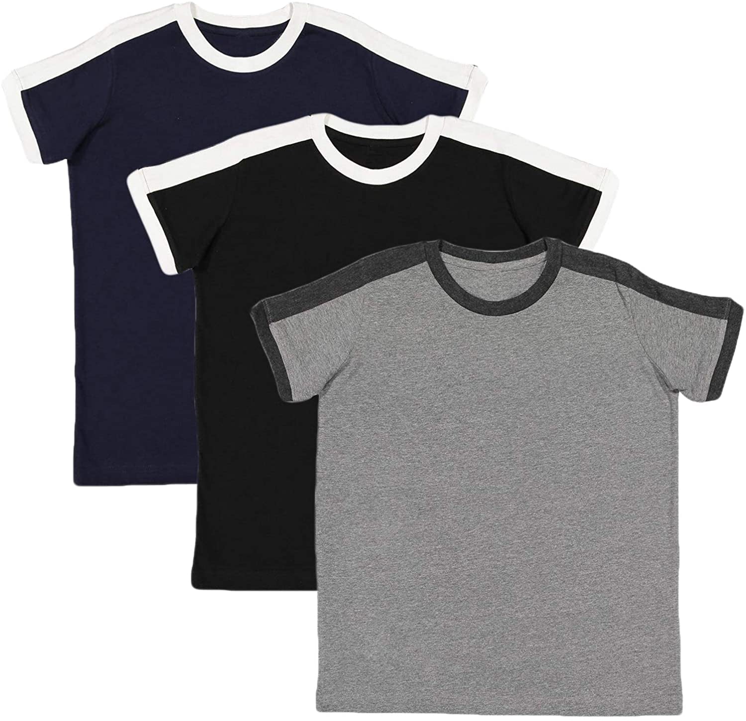 Marky G Apparel Boys' Soccer Ringer Short-Sleeve T-Shirt (Pack of 3)