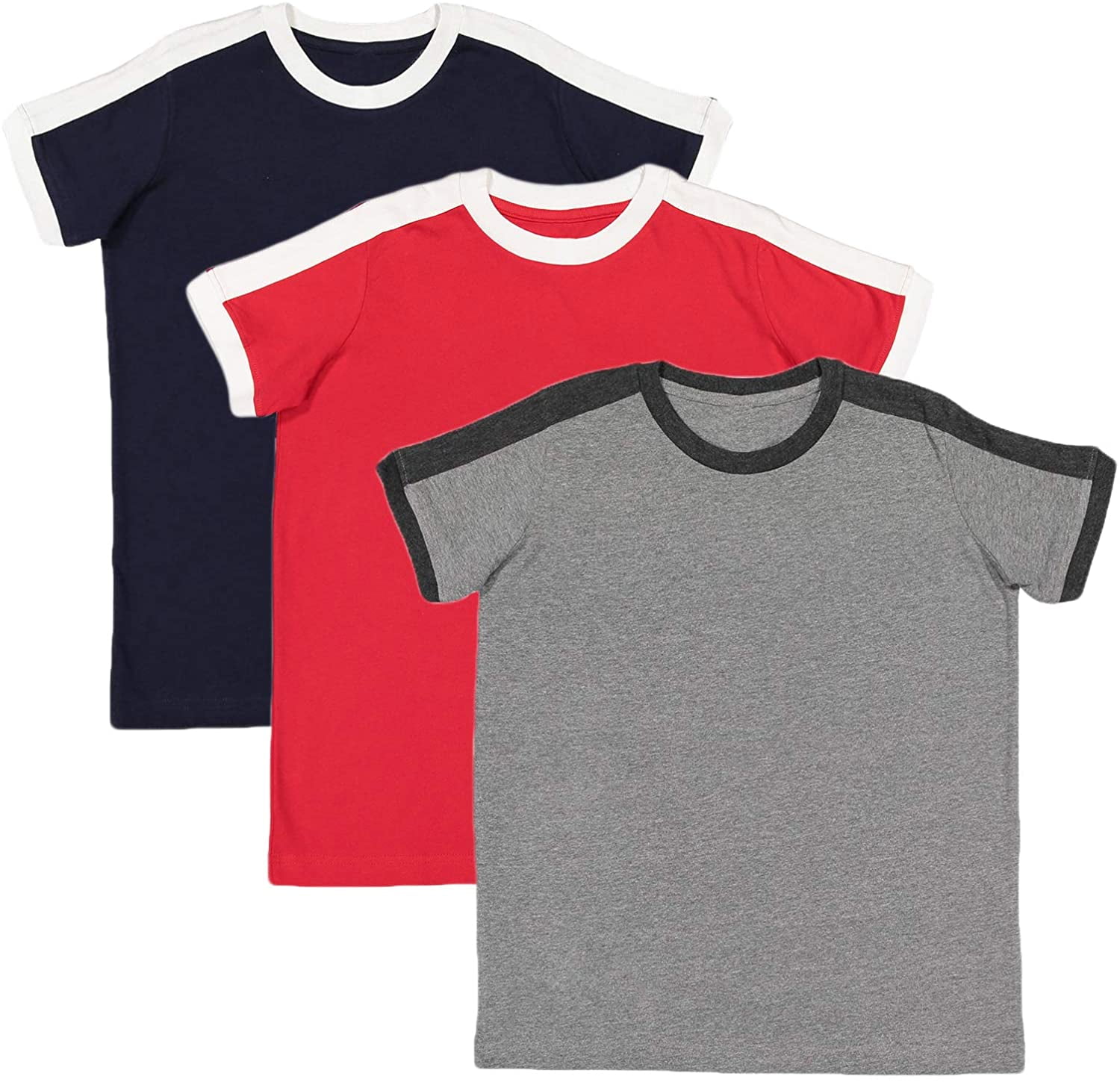 Marky G Apparel Boys' Soccer Ringer Short-Sleeve T-Shirt (Pack of 3)