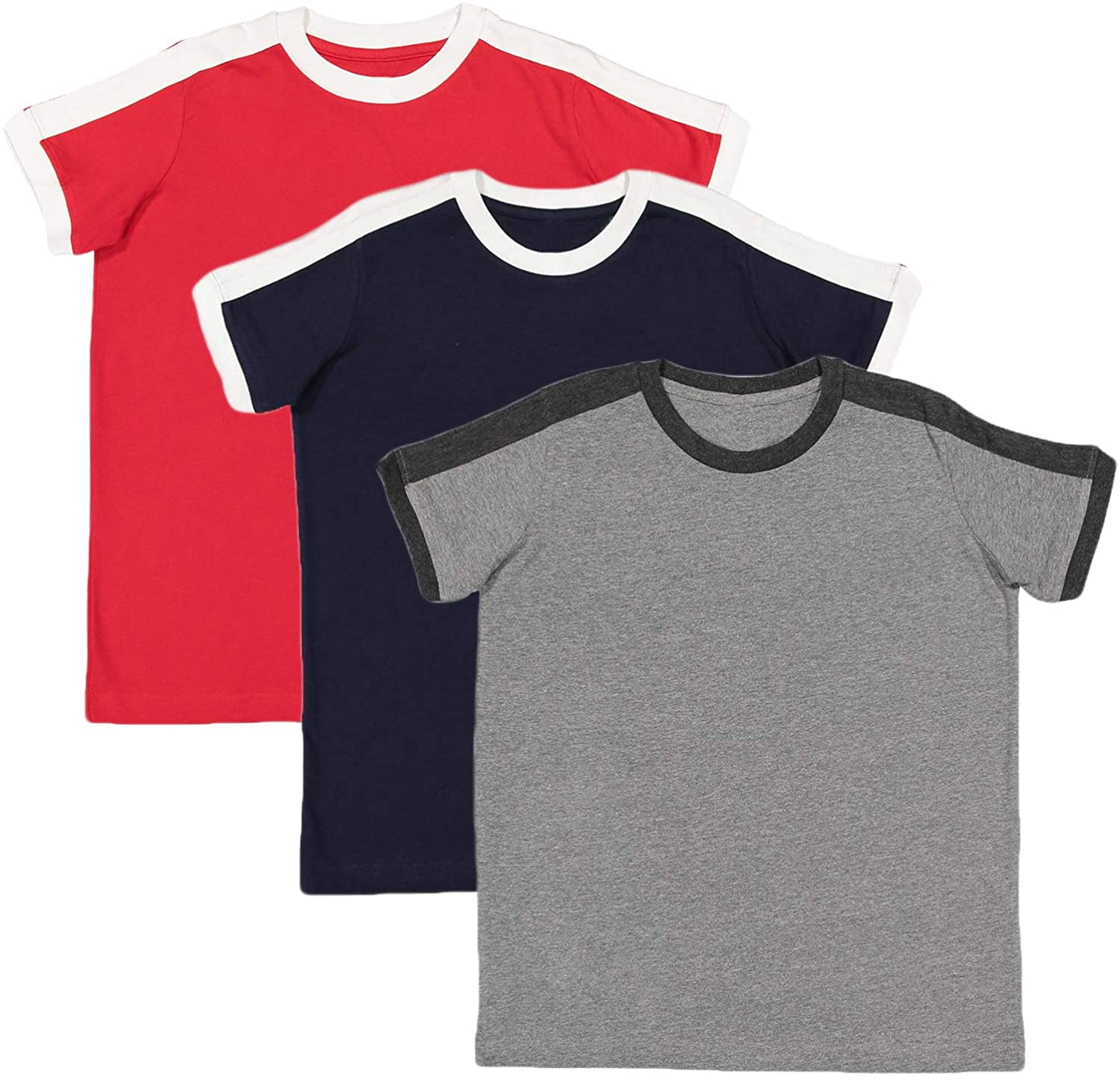 Marky G Apparel Boys' Soccer Ringer Short-Sleeve T-Shirt (Pack of 3)