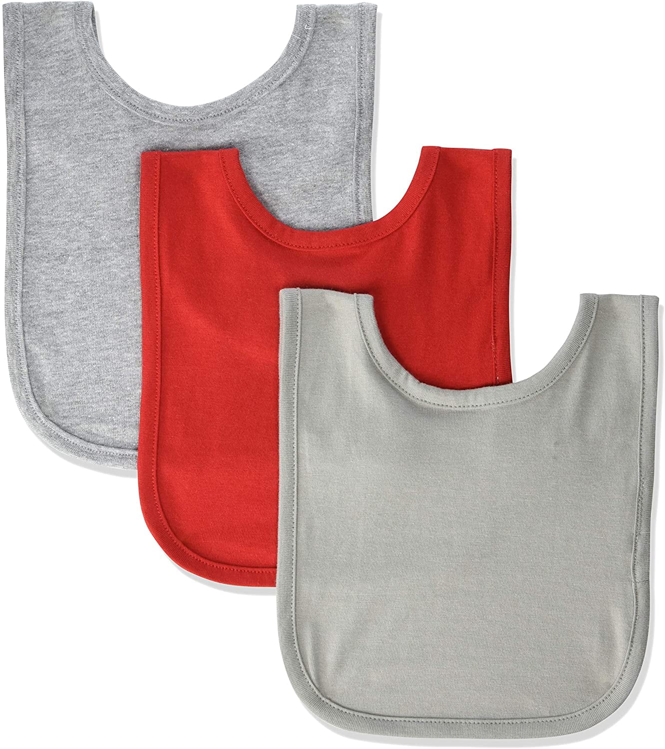 Marky G Apparel Cotton Contrast Trim Feeding Baby Bibs, 3pk Unisex