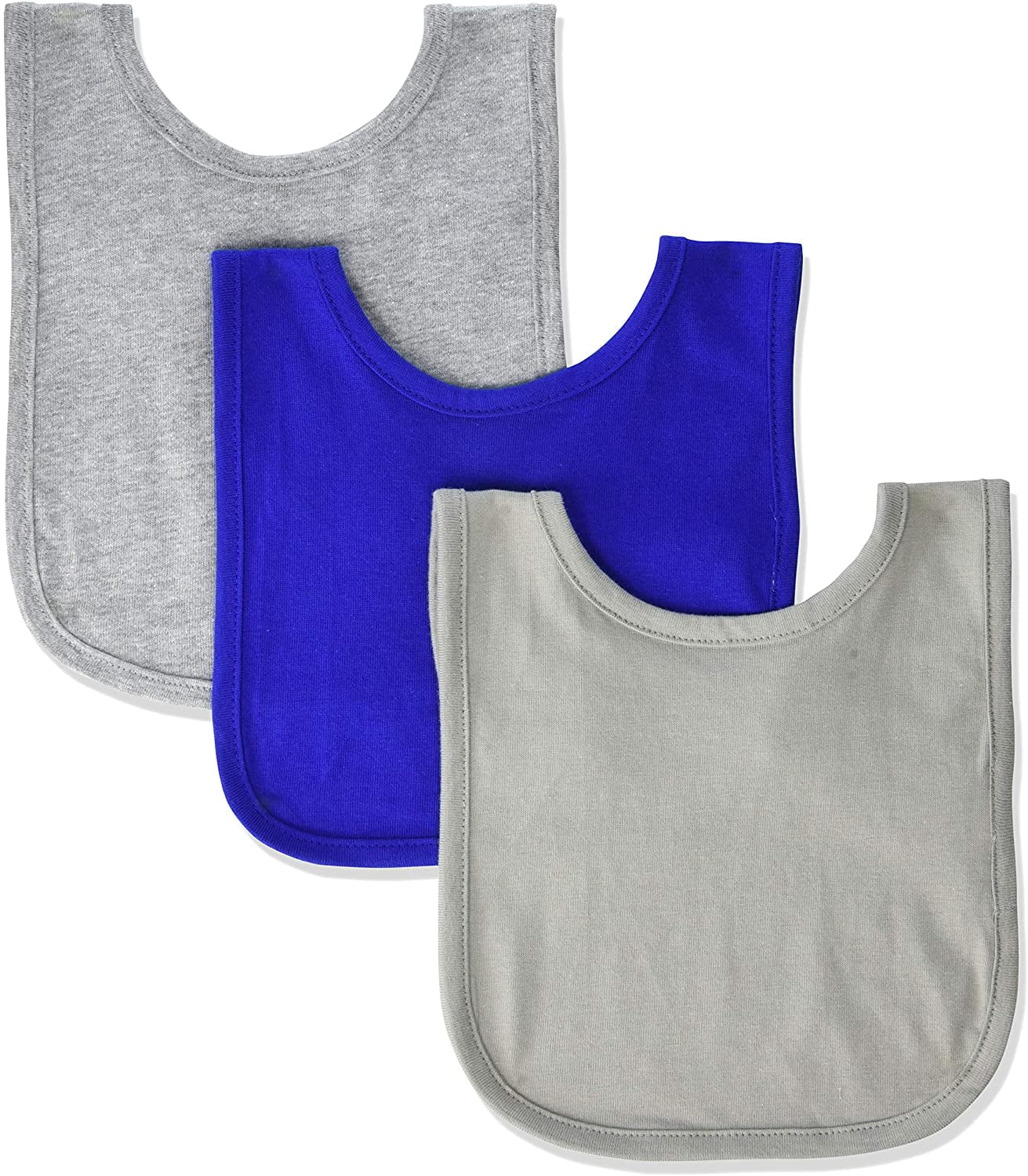 Marky G Apparel Cotton Contrast Trim Feeding Baby Bibs, 3pk Unisex