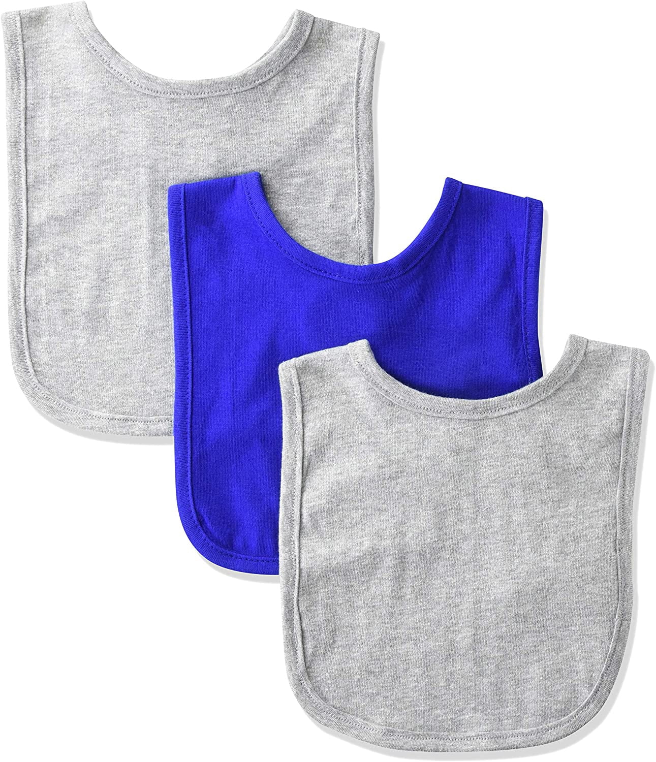 Marky G Apparel Cotton Contrast Trim Feeding Baby Bibs, 3pk Unisex