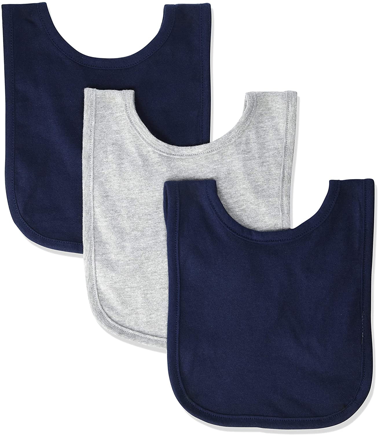 Marky G Apparel Cotton Contrast Trim Feeding Baby Bibs, 3pk Unisex
