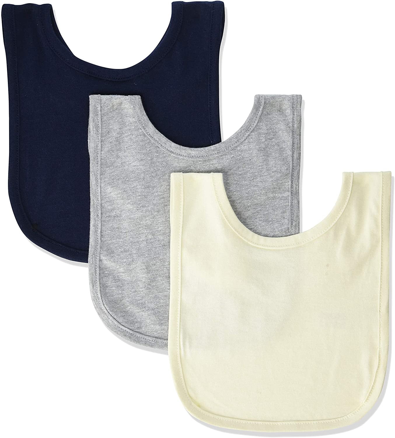 Marky G Apparel Cotton Contrast Trim Feeding Baby Bibs, 3pk Unisex