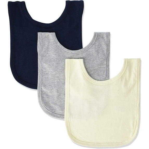 Marky G Apparel Cotton Contrast Trim Feeding Baby Bibs, 3pk Unisex