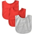thumbnail image 1 of Marky G Apparel Cotton Contrast Trim Feeding Baby Bibs, 3pk Unisex, 1 of 1