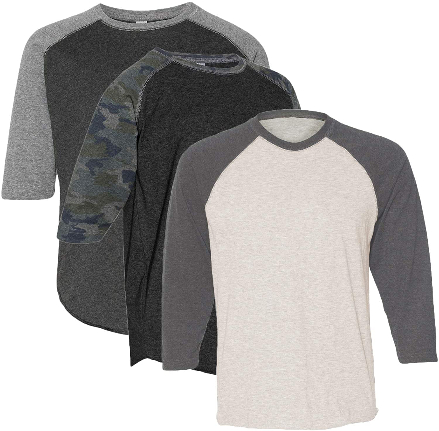 Marky G Apparel Girls' Baseball 3/4 Sleeve T-Shirt (Pack of 3)
