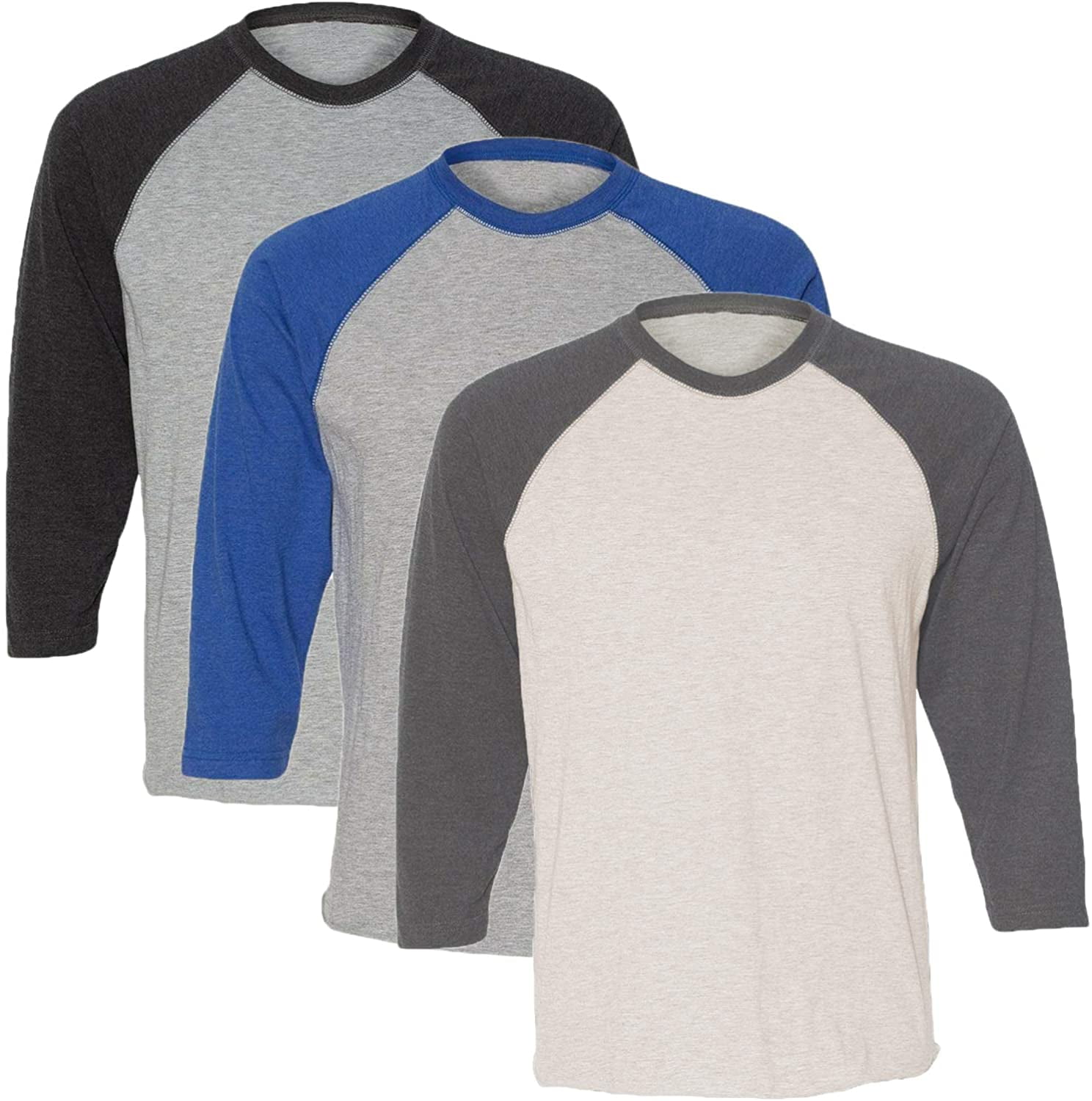 Marky G Apparel Girls' Baseball 3/4 Sleeve T-Shirt (Pack of 3)