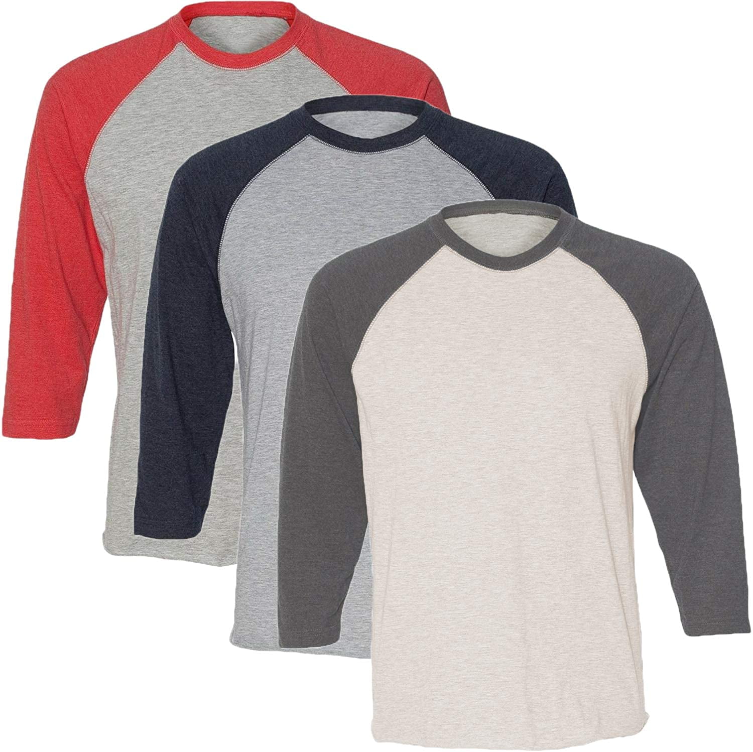 Marky G Apparel Girls' Baseball 3/4 Sleeve T-Shirt (Pack of 3)