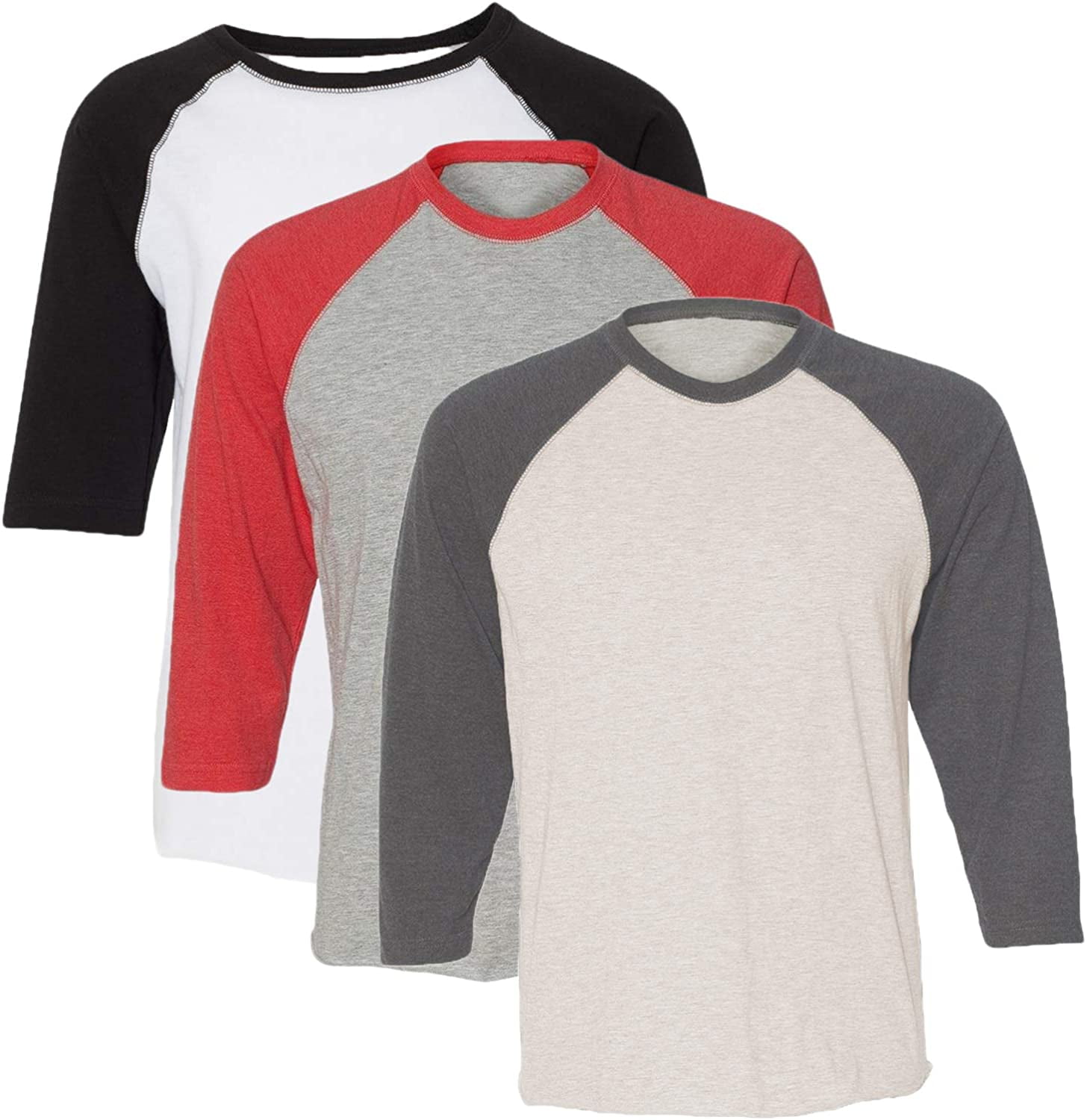 Marky G Apparel Girls' Baseball 3/4 Sleeve T-Shirt (Pack of 3)