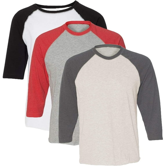 Marky G Apparel Girls' Baseball 3/4 Sleeve T-Shirt (Pack of 3)