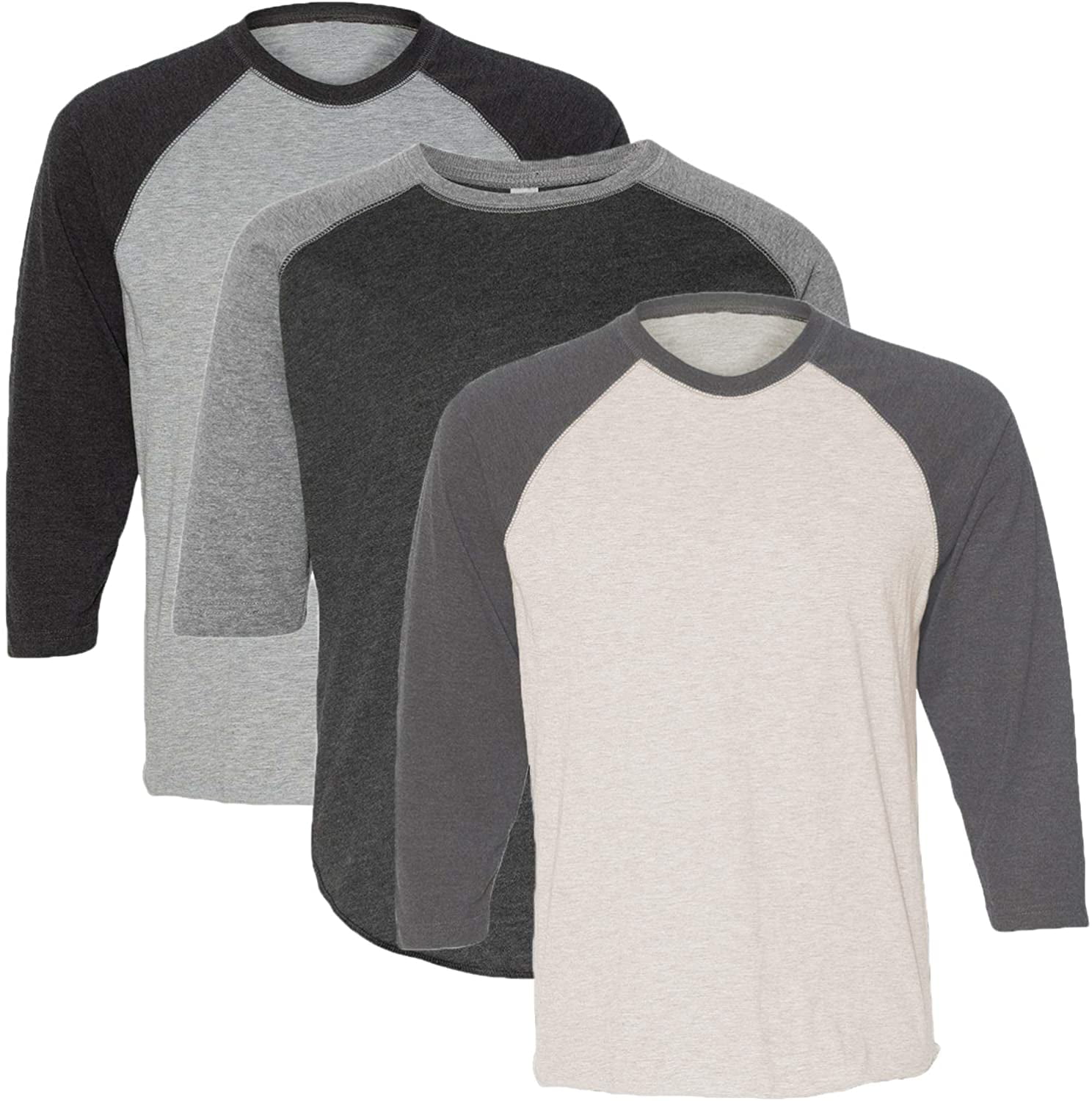 Marky G Apparel Girls' Baseball 3/4 Sleeve T-Shirt (Pack of 3)