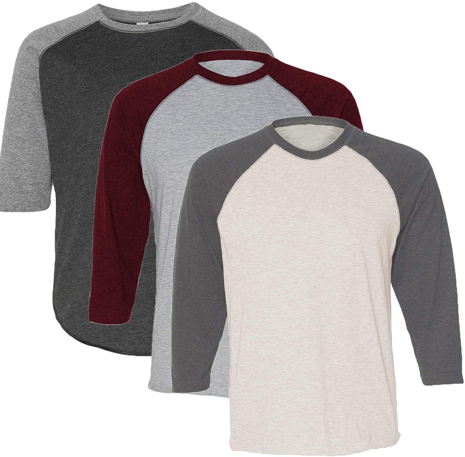 Marky G Apparel Girls' Baseball 3/4 Sleeve T-Shirt (Pack of 3)