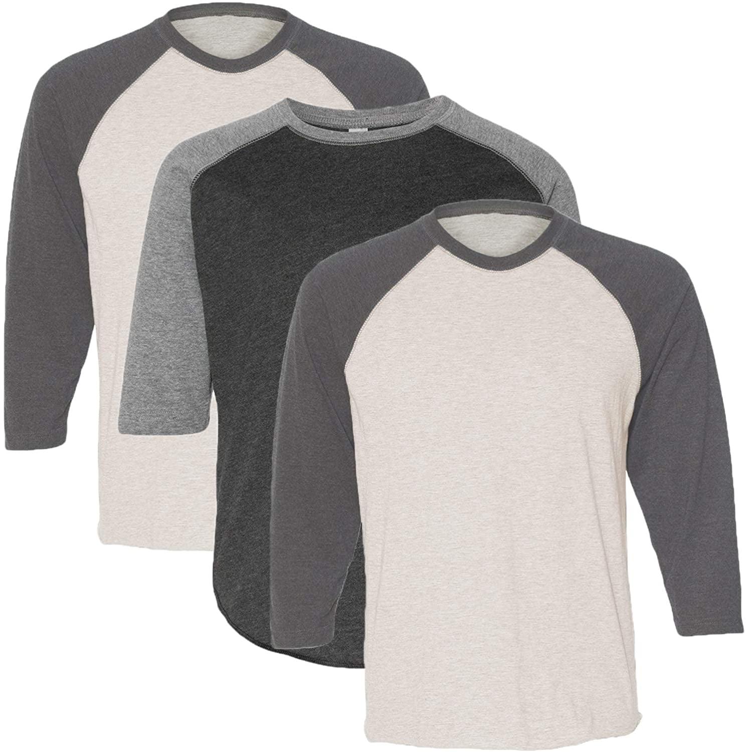 Marky G Apparel Girls' Baseball 3/4 Sleeve T-Shirt (Pack of 3)