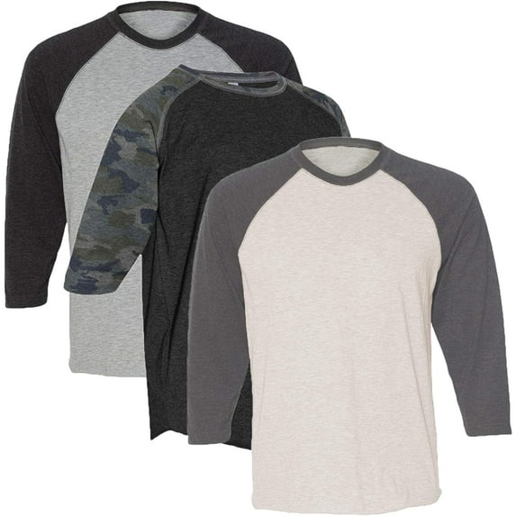 Marky G Apparel Girls' Baseball 3/4 Sleeve T-Shirt (Pack of 3)