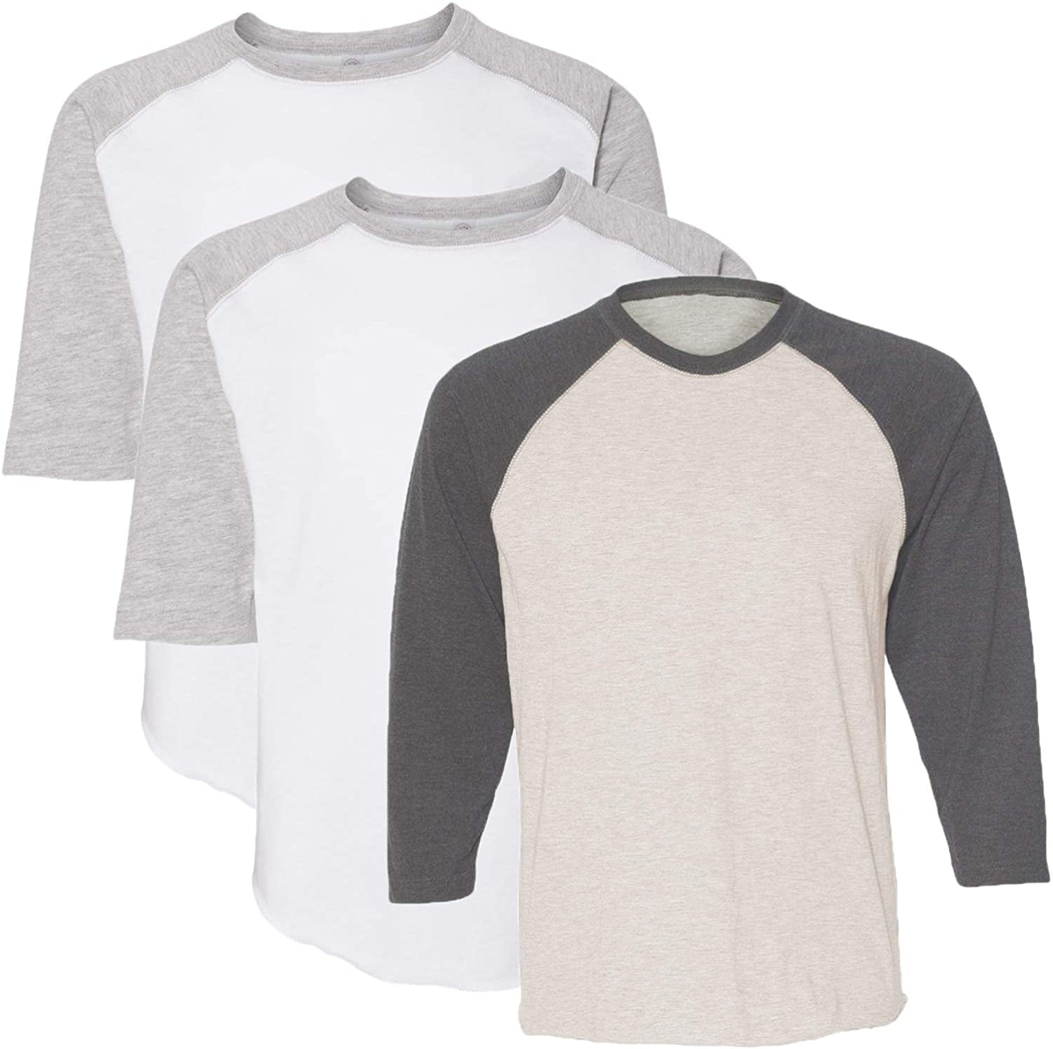 Marky G Apparel Girls' Baseball 3/4 Sleeve T-Shirt (Pack of 3)