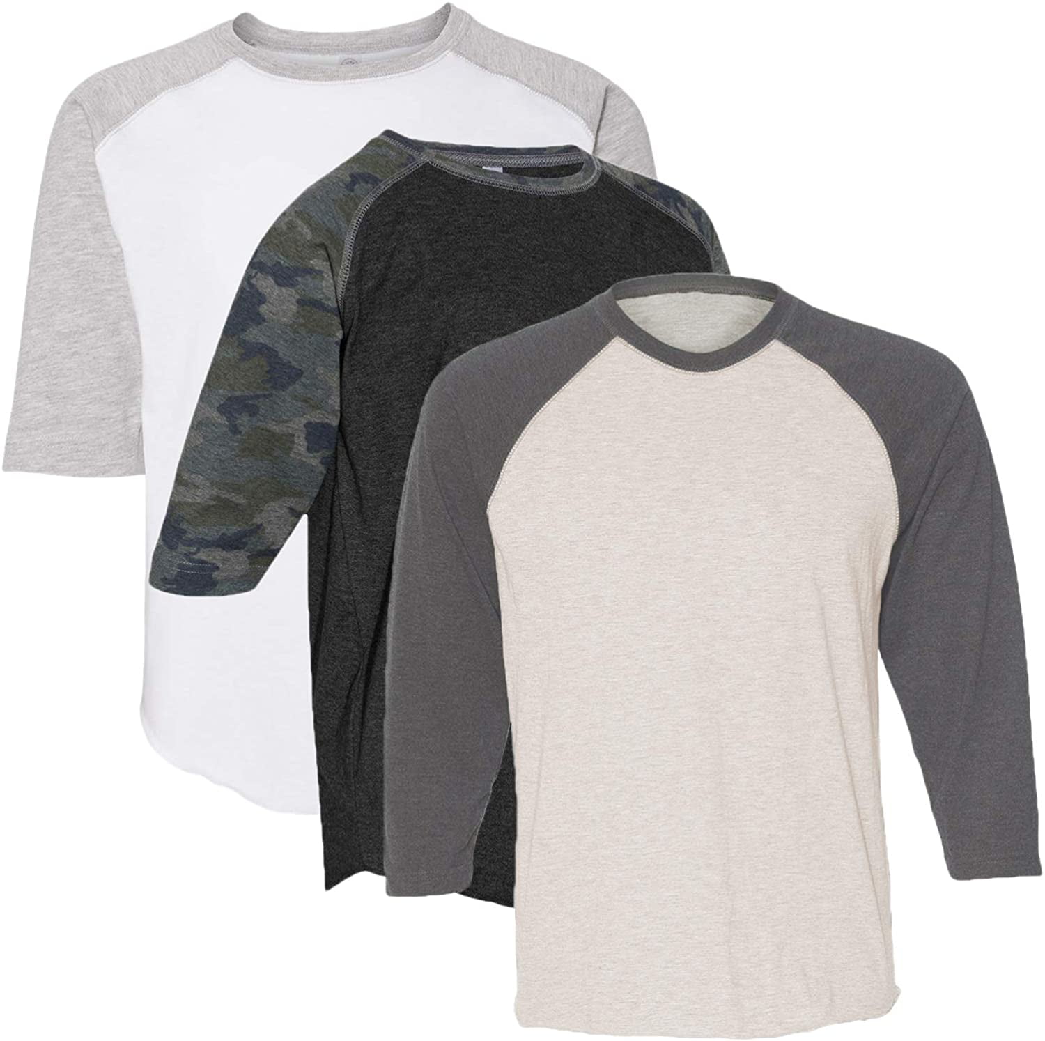 Marky G Apparel Girls' Baseball 3/4 Sleeve T-Shirt (Pack of 3)