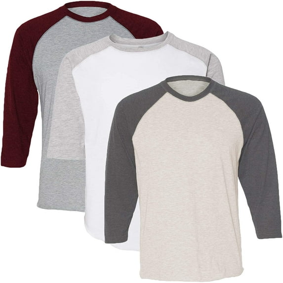 Marky G Apparel Girls' Baseball 3/4 Sleeve T-Shirt (Pack of 3)
