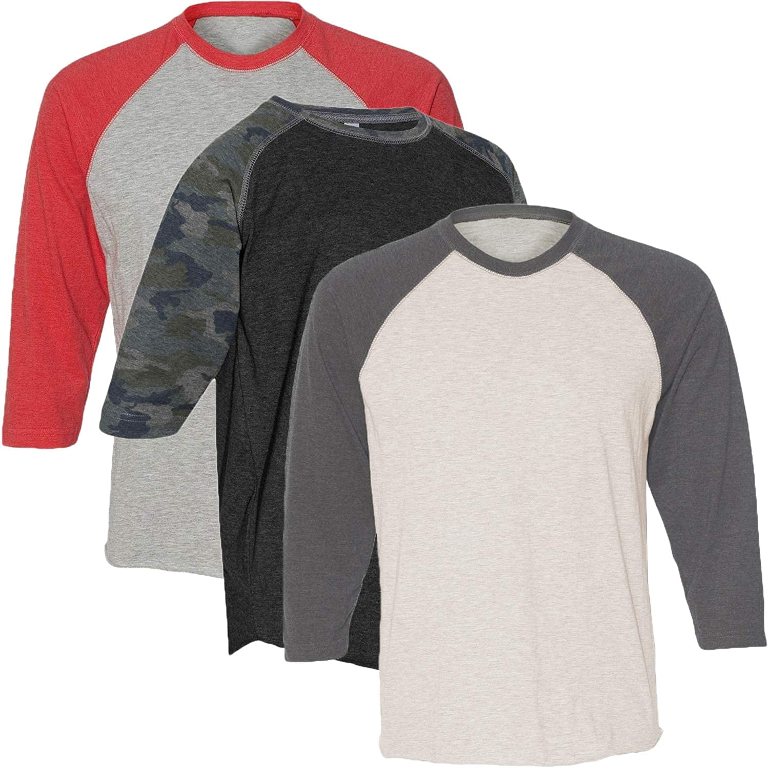 Marky G Apparel Girls' Baseball 3/4 Sleeve T-Shirt (Pack of 3)