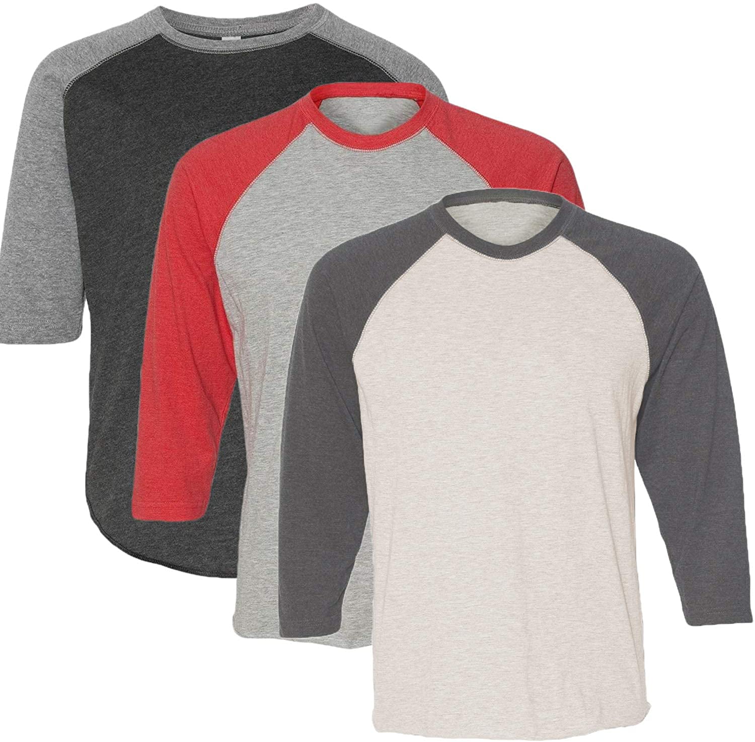 Marky G Apparel Girls' Baseball 3/4 Sleeve T-Shirt (Pack of 3)