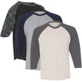 thumbnail image 1 of Marky G Apparel Girls' Baseball 3/4 Sleeve T-Shirt (Pack of 3), 1 of 1