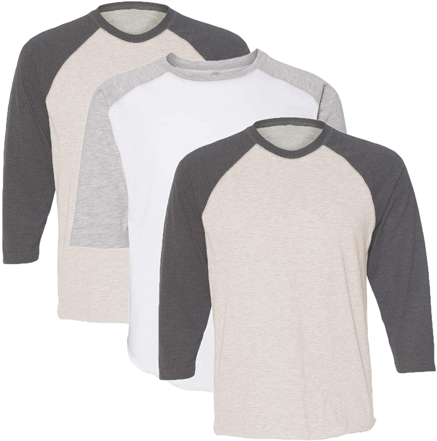Marky G Apparel Girls' Baseball 3/4 Sleeve T-Shirt (Pack of 3)