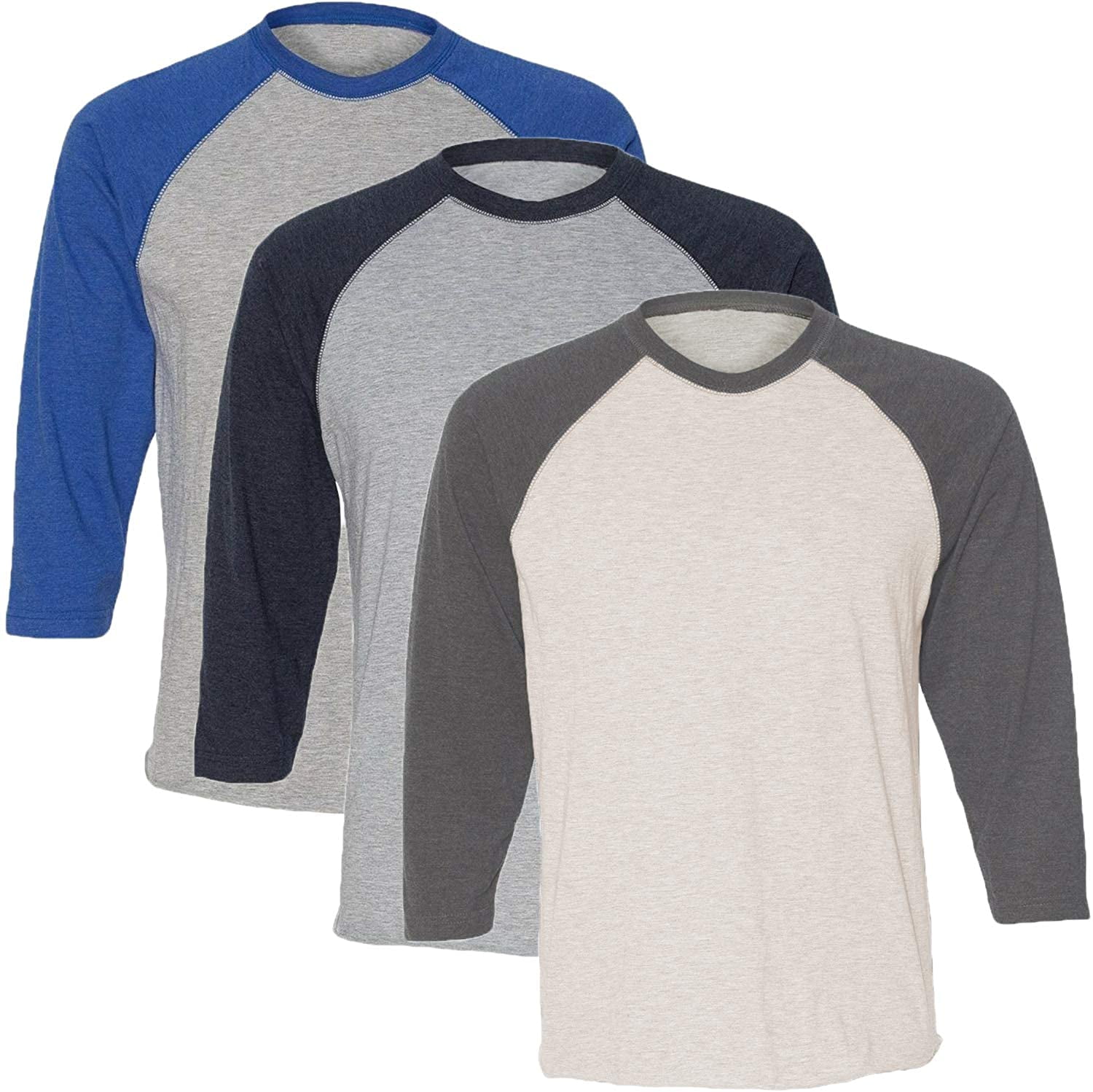 Marky G Apparel Girls' Baseball 3/4 Sleeve T-Shirt (Pack of 3)