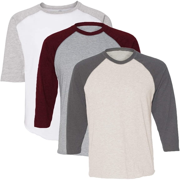 Marky G Apparel Girls' Baseball 3/4 Sleeve T-Shirt (Pack of 3)