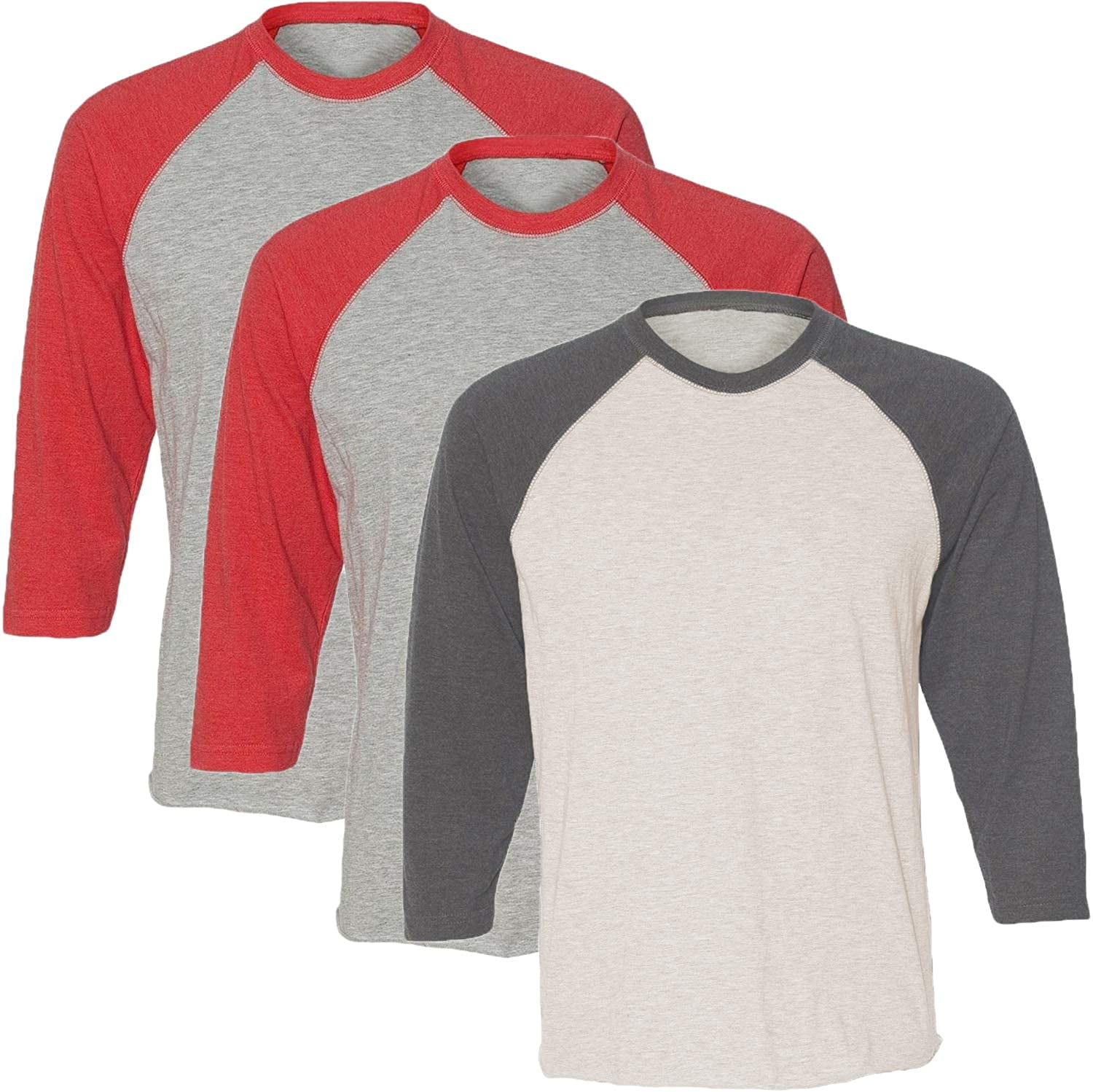 Marky G Apparel Girls' Baseball 3/4 Sleeve T-Shirt (Pack of 3)