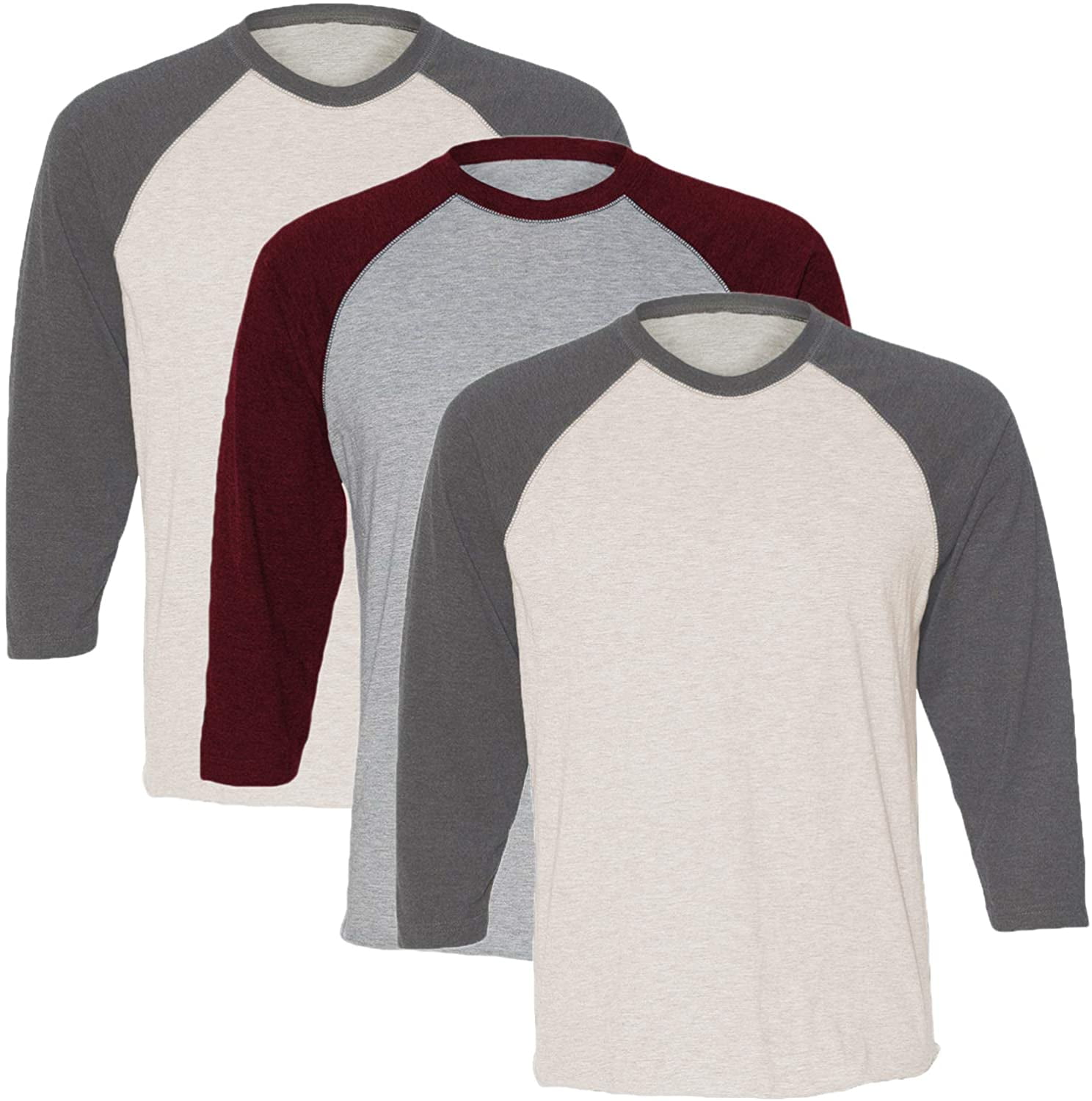 Marky G Apparel Girls' Baseball 3/4 Sleeve T-Shirt (Pack of 3)
