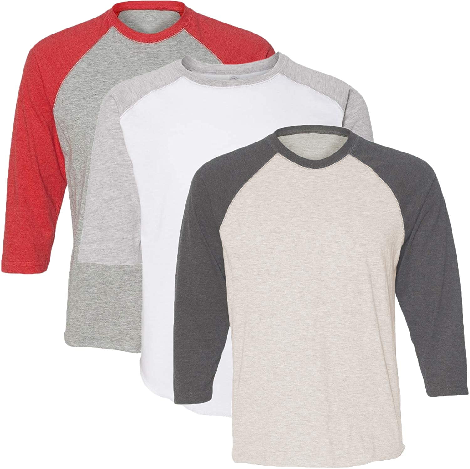 Marky G Apparel Girls' Baseball 3/4 Sleeve T-Shirt (Pack of 3)