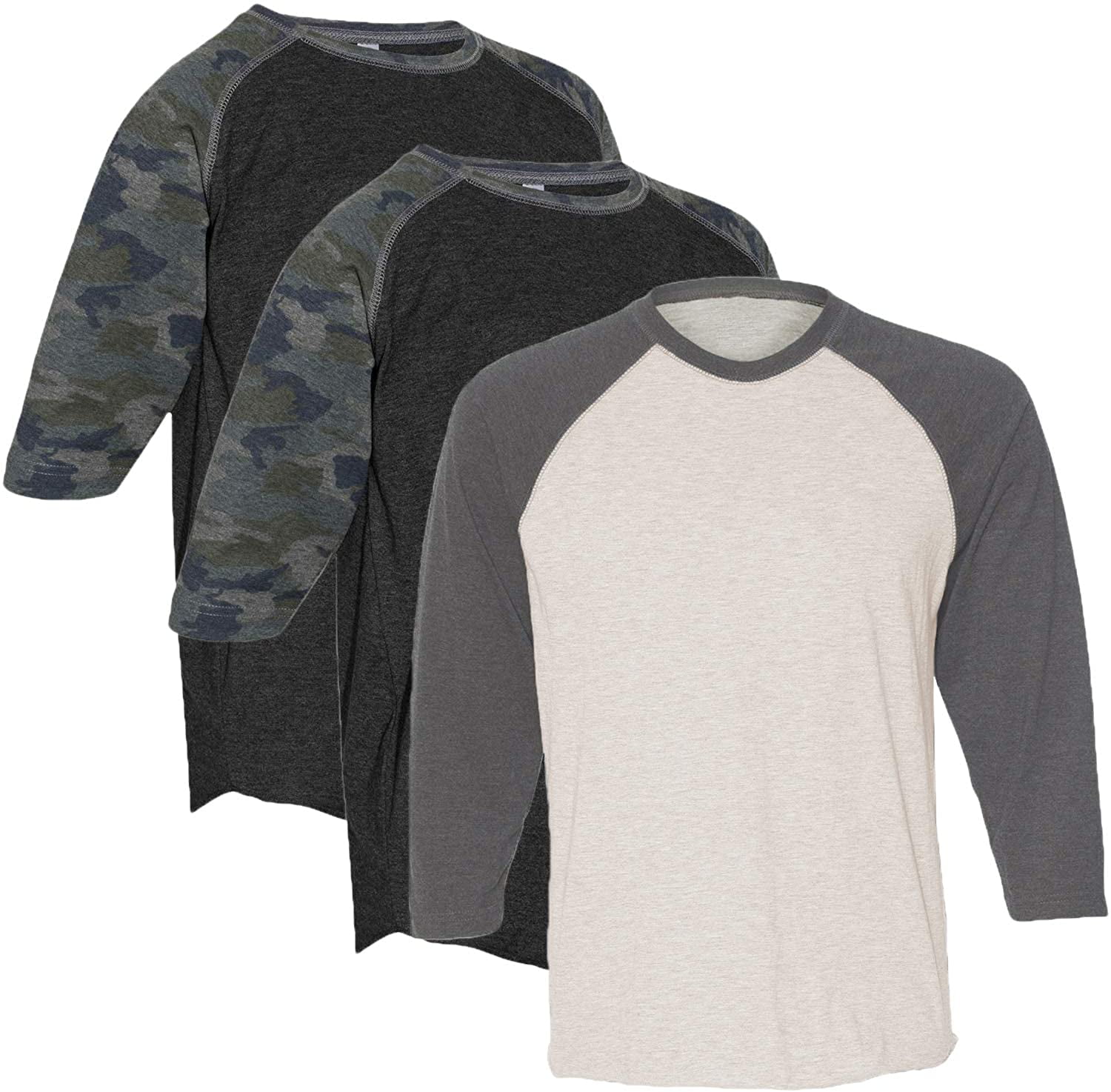 Marky G Apparel Girls' Baseball 3/4 Sleeve T-Shirt (Pack of 3)
