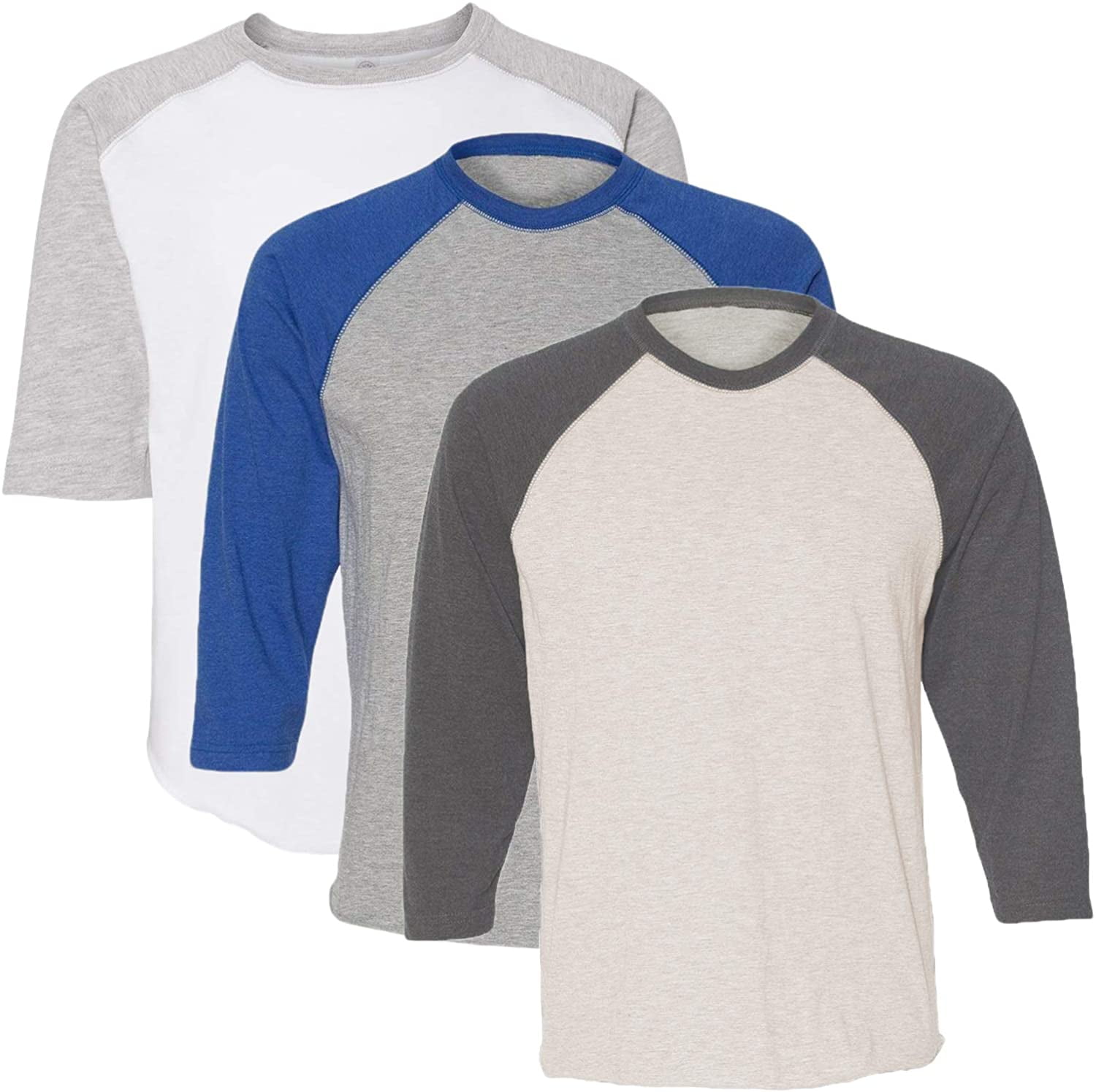 Marky G Apparel Girls' Baseball 3/4 Sleeve T-Shirt (Pack of 3)
