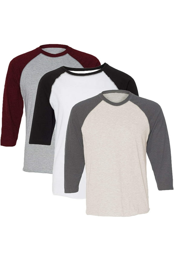 Girls' Baseball 3/4 Sleeve T-Shirt (Pack of 3)