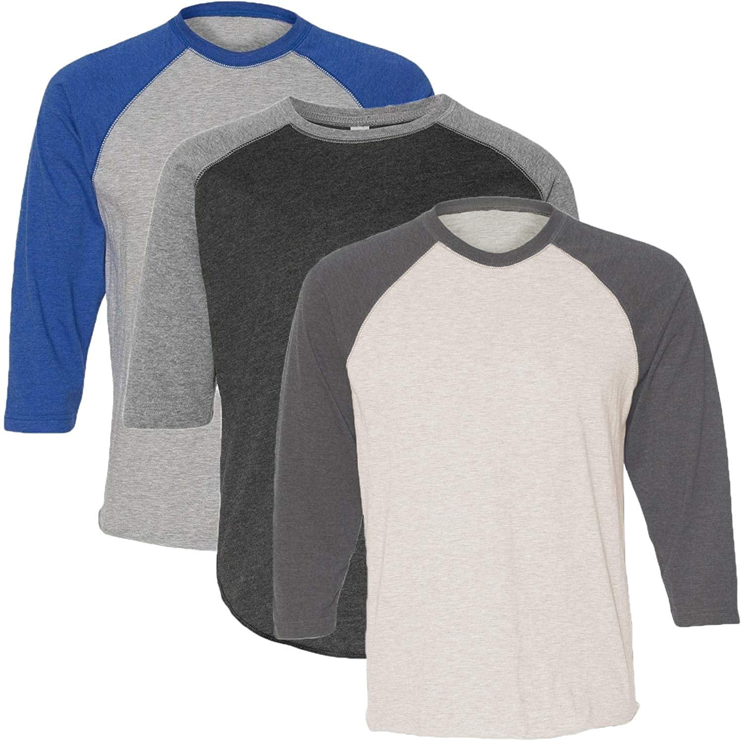 Marky G Apparel Girls' Baseball 3/4 Sleeve T-Shirt (Pack of 3)