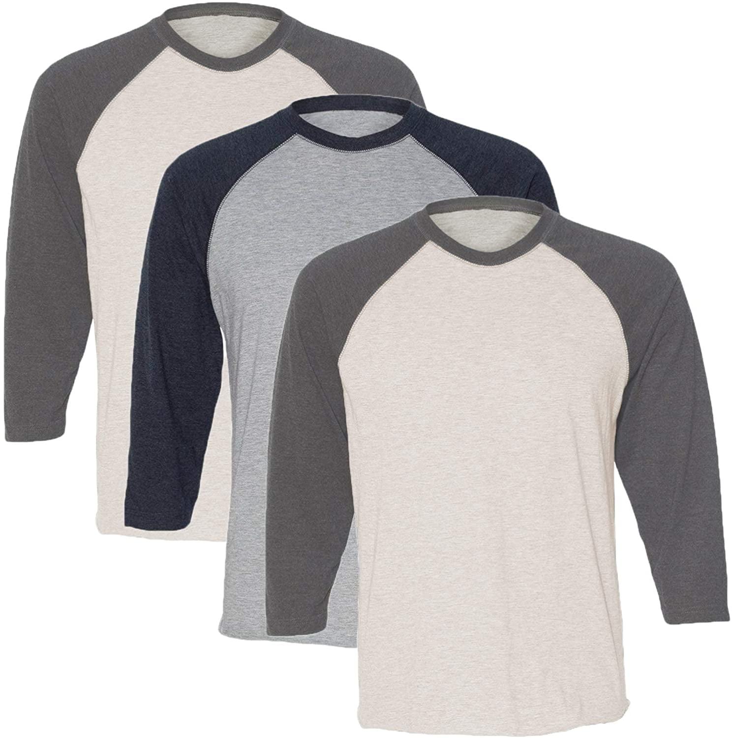 Marky G Apparel Girls' Baseball 3/4 Sleeve T-Shirt (Pack of 3)