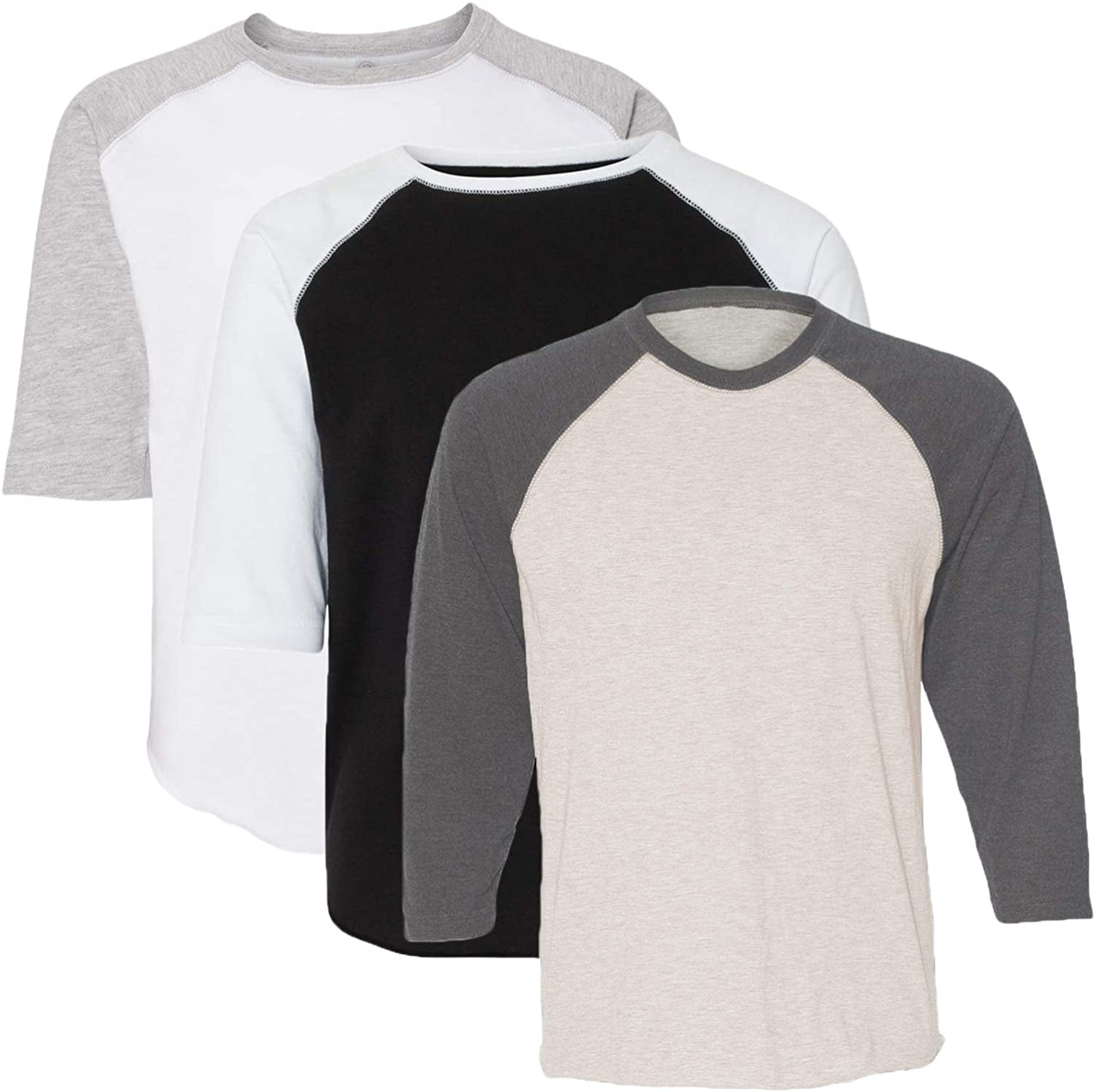 Marky G Apparel Girls' Baseball 3/4 Sleeve T-Shirt (Pack of 3)