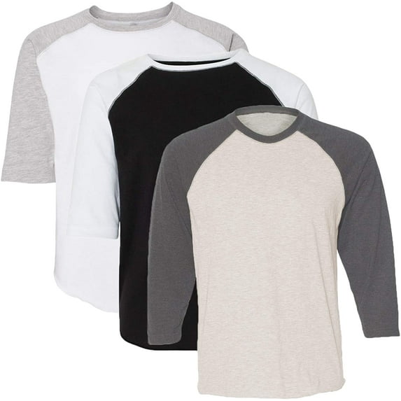 Marky G Apparel Girls' Baseball 3/4 Sleeve T-Shirt (Pack of 3)