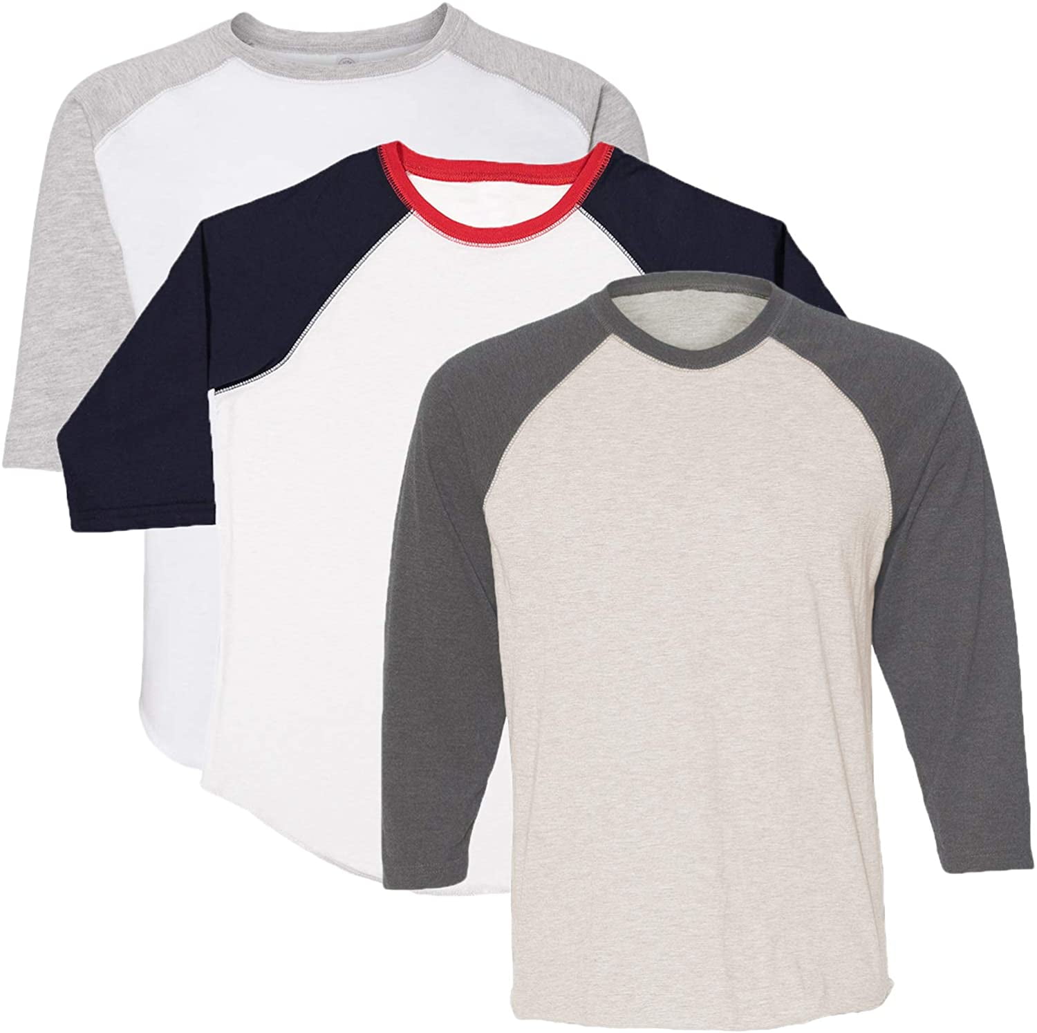 Marky G Apparel Girls' Baseball 3/4 Sleeve T-Shirt (Pack of 3)