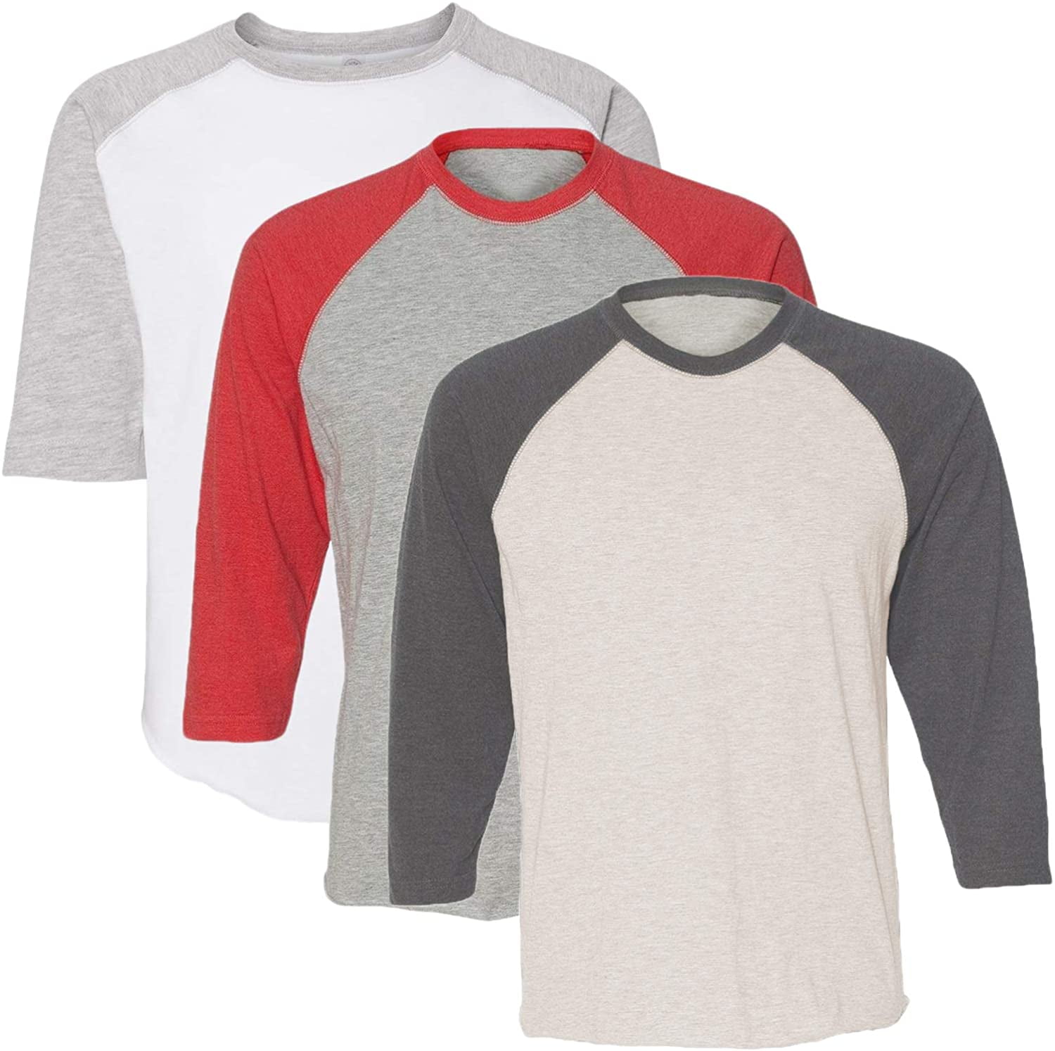Marky G Apparel Girls' Baseball 3/4 Sleeve T-Shirt (Pack of 3)