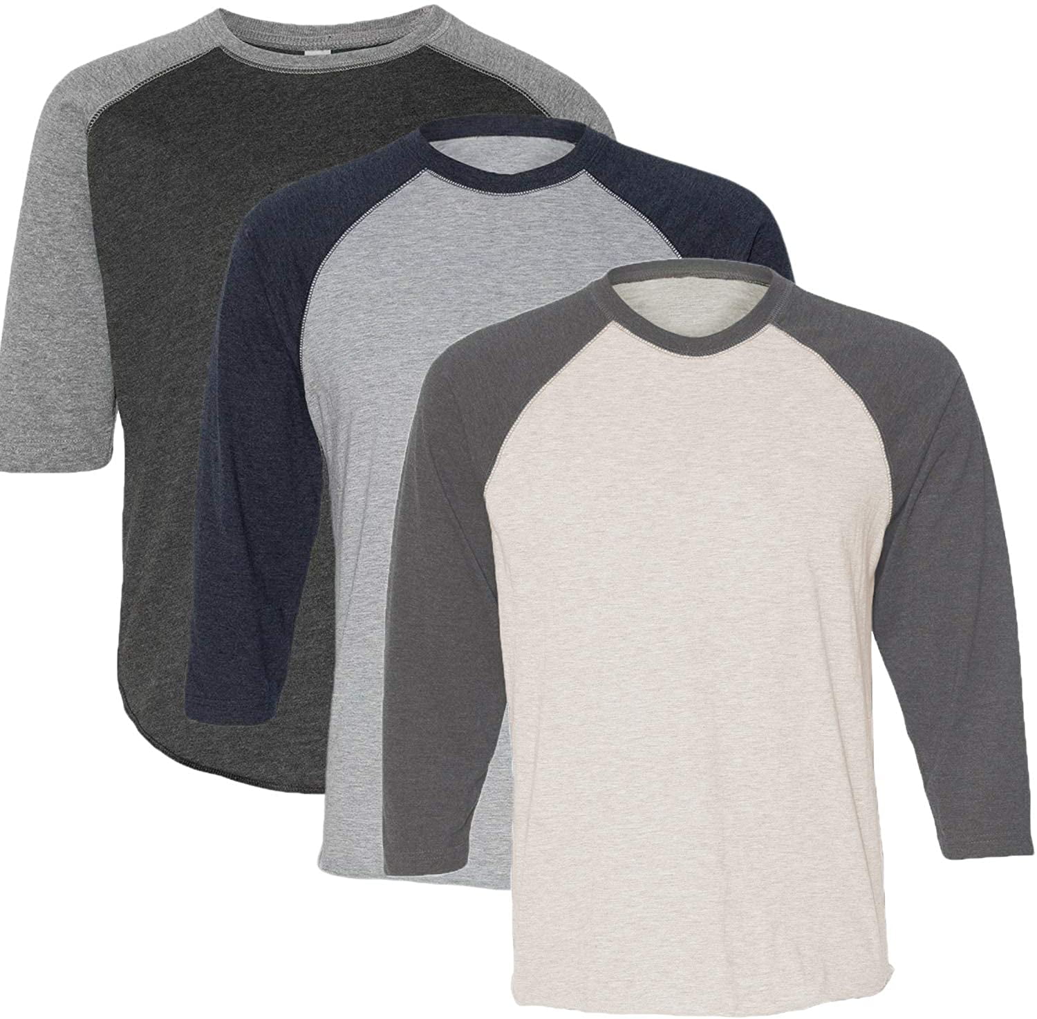 Marky G Apparel Girls' Baseball 3/4 Sleeve T-Shirt (Pack of 3)