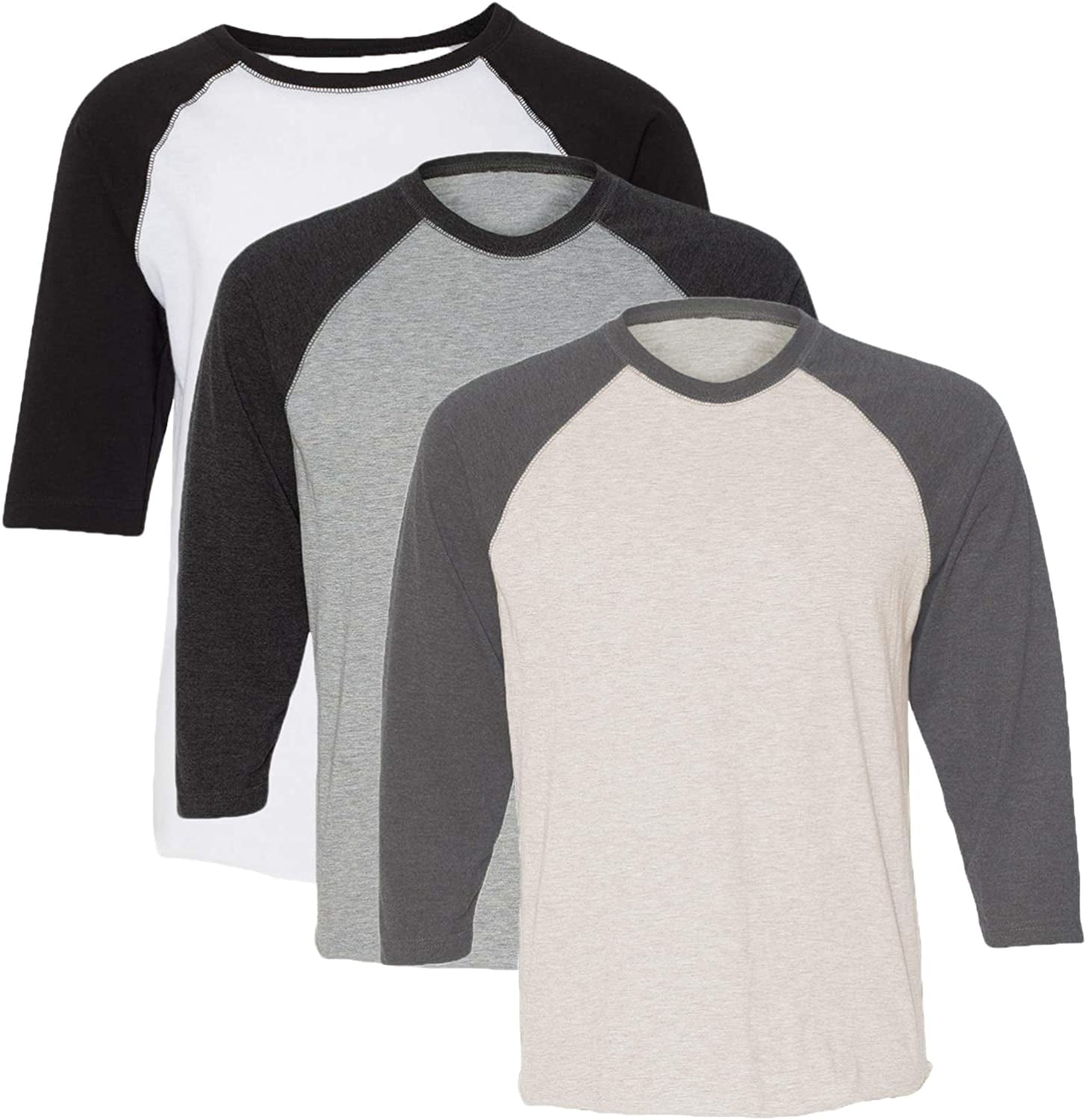 Marky G Apparel Girls' Baseball 3/4 Sleeve T-Shirt (Pack of 3)