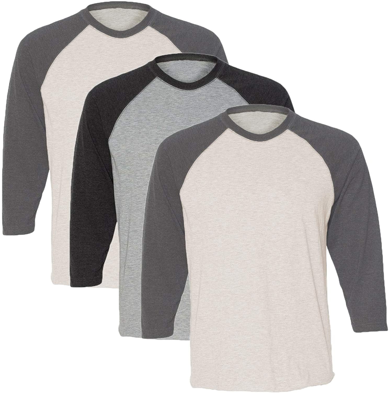 Marky G Apparel Girls' Baseball 3/4 Sleeve T-Shirt (Pack of 3)