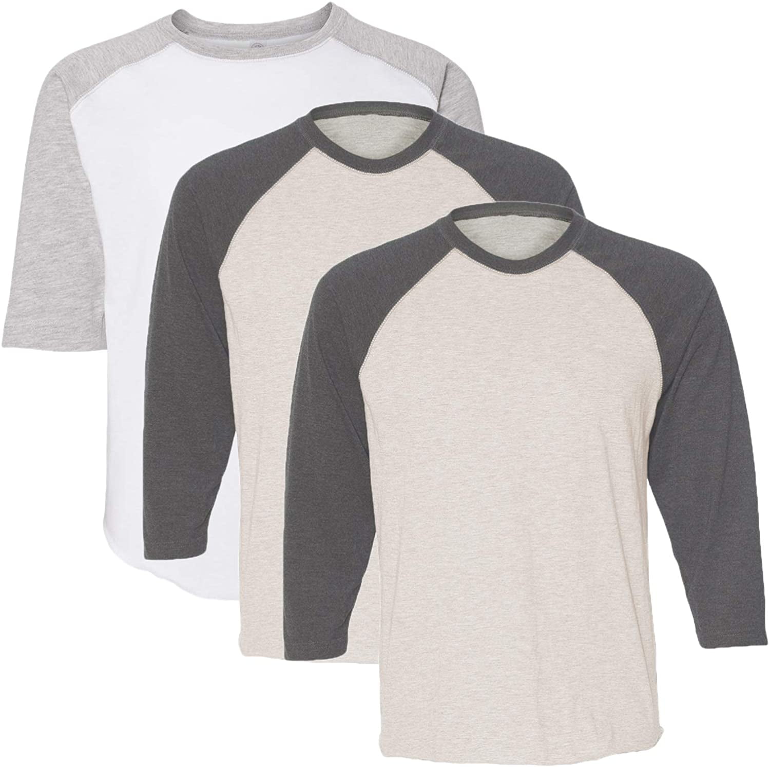 Marky G Apparel Girls' Baseball 3/4 Sleeve T-Shirt (Pack of 3)