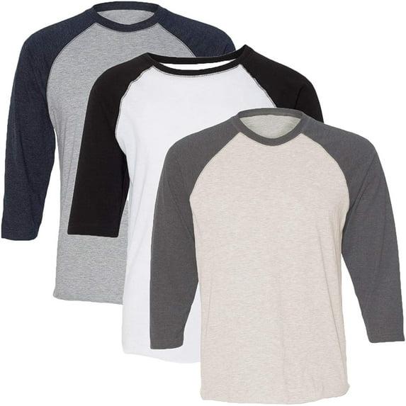 Marky G Apparel Girls' Baseball 3/4 Sleeve T-Shirt (Pack of 3)